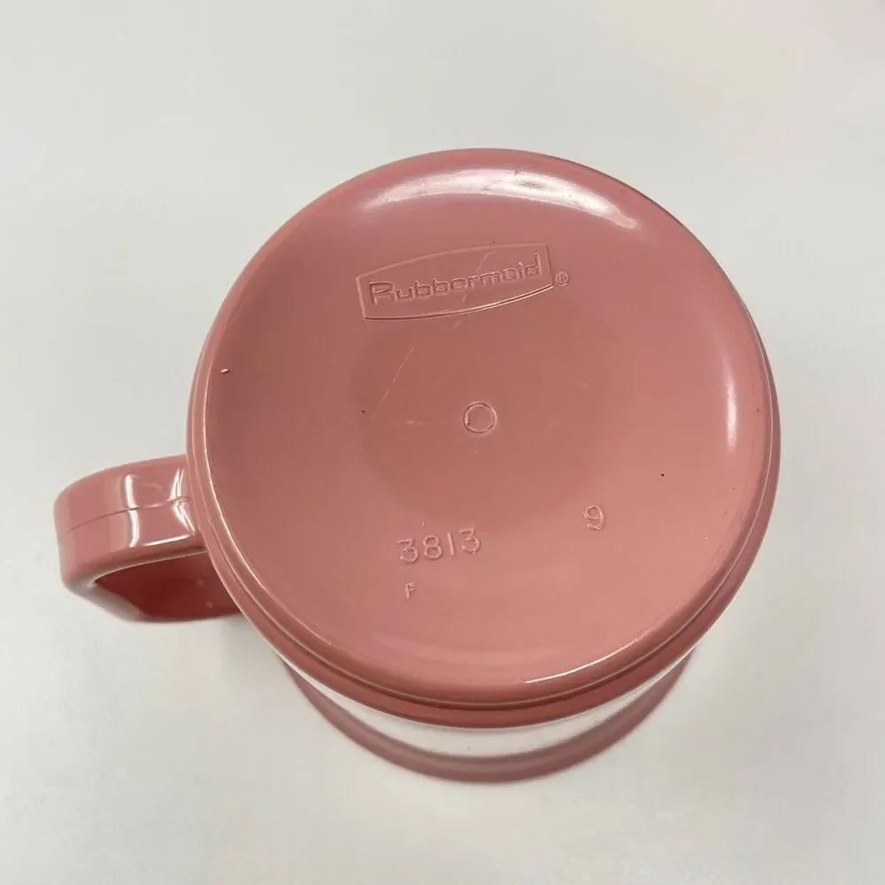 Rubbermaid Melamine Plastic Pink Dusty Rose 10 Ounce Coffee Cups #3813 Lot of 2